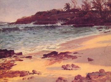 plage Tableau Peinture - Bahama Cove Albert Bierstadt Plage